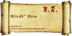 Mitró Rita névjegykártya