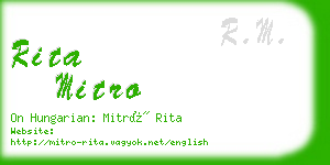 rita mitro business card